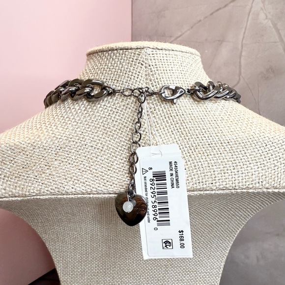 Betsey Johnson Pink Fuchsia Bow Pave Crystal Statement Necklace - Picture 6 of 8